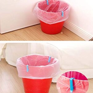 Wanton Trash Can Waste Basket Garbage Bin Clamp Garbage Rubbish Bag Clip Anti-Slip Fixation Clip Holder Blue