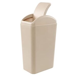 utiao 14 l slim plastic garbage bins, small swing trash cans for kitchen, office, bathroom, r