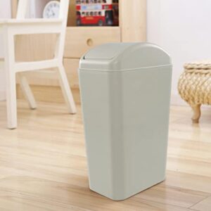 Saedy Small Swing Lid Trash Can, 14 L Slim Garbage Bin