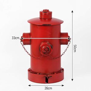 Muellery Pedal Trash Can Creative Wrought Iron Fire Hydrant Garbage Can Red