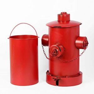 Muellery Pedal Trash Can Creative Wrought Iron Fire Hydrant Garbage Can Red