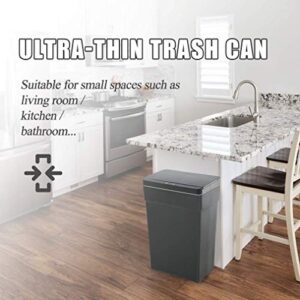 13 Gallon Trash Can Automatic Kitchen Trash Can Touch Free High-Capacity Garbage Can with Lid for Bedroom Bathroom Home Office 50 Liter (Black, 1)