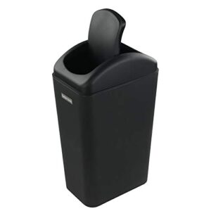 jandson black swing trash can, slim trash bin for narrow space, 14 liter, f