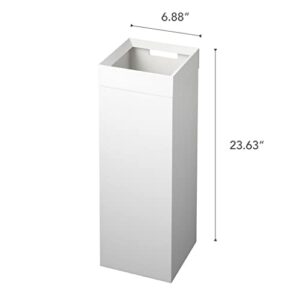 YAMAZAKI home 4488 Tall Trash Can-Modern Garbage Waste Basket with Handle, One Size, White