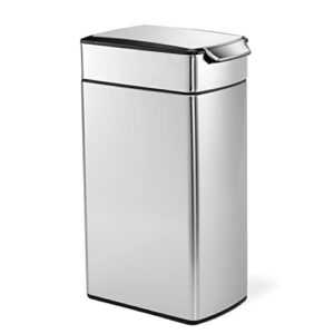 simplehuman slim touch-bar kitched trash can, 40 liter, brushed