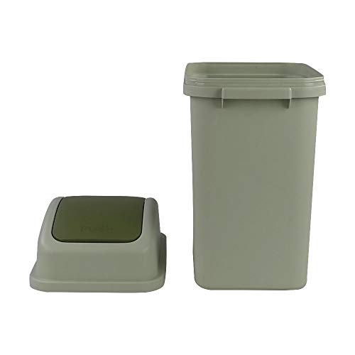 Ortodayes 1.8 Gallon Plastic Trash Can with Lid, Desktop Trash Bin (Green)