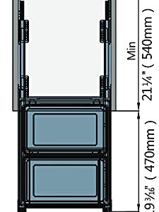 IMEX - 30 Qt./7.5 Gal Pull Out Under Mount Waste Container - Kitchen Trash Garbage Can & Bin for Under Counter Cabinet - Plastic Dustbin Mountable Basket (Gray, Double)