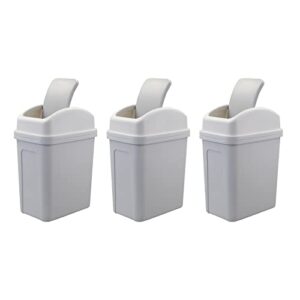 sosody 4.5 gallon swing top garbage can, plastic trash bin with lid, 3 pack