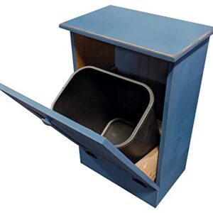 Sawdust City Tilt-Out Wooden Trash/Recycle Bin Holder (Old Williamsburg Blue)