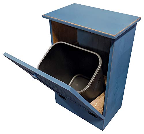 Sawdust City Tilt-Out Wooden Trash/Recycle Bin Holder (Old Williamsburg Blue)