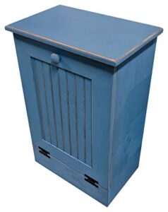 sawdust city tilt-out wooden trash/recycle bin holder (old williamsburg blue)