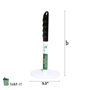 TAMP-IT Touchless Trash Compactor Tool, 12" x 5",Reduce the Number of Trips to the Trash Bin and the Number of Plastic Bags in the Landfill, Perfect for Kitchen, Office, and Bed Room Trash Cans