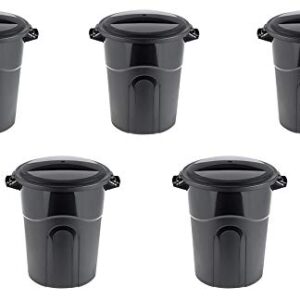 United Solutions 20 Gallon Outdoor Waste Garbage Bin (5 pack)