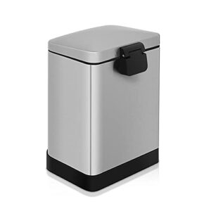 Innovaze 3.2 Gal./12 Liter Stainless Steel Rectangular Step-on Trash Can for Bathroom and Kitchen