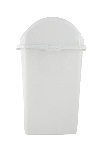 Superio Kitchen Trash Can with Swing Top Lid White, 13 Gallon (2 Pack) Slim Waste Bin Durable Plastic, Fit Small Spaces , Office, Bathroom, Under Counter