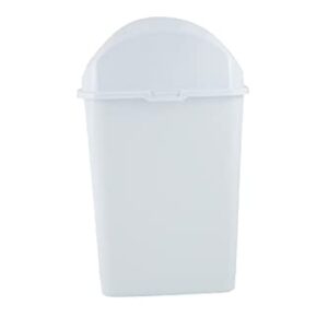 Superio Kitchen Trash Can with Swing Top Lid White, 13 Gallon (2 Pack) Slim Waste Bin Durable Plastic, Fit Small Spaces , Office, Bathroom, Under Counter