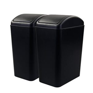 doryh 16 l trash can with swing lid, plastic kitchen garbage can, 2 packs