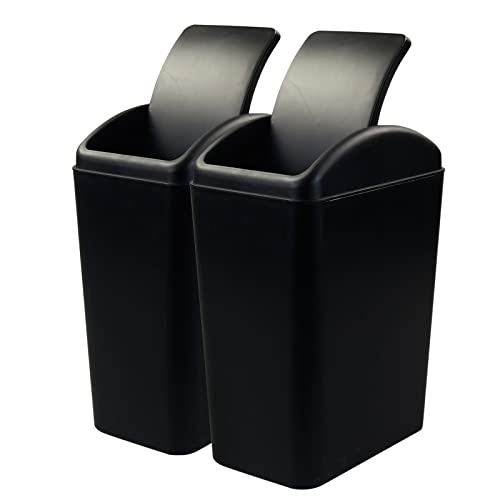 Doryh 16 L Trash Can with Swing Lid, Plastic Kitchen Garbage Can, 2 Packs