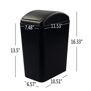 Doryh 16 L Trash Can with Swing Lid, Plastic Kitchen Garbage Can, 2 Packs