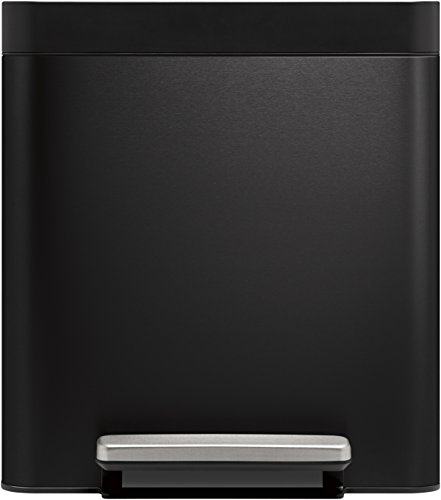 Kohler K-20942-BST 8-Gallon Compact Black Stainless Step Trash Can, Black Stainless,Black Stainless Steel