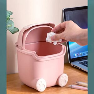 Aiabaleaft Cute Flip Trash Can Cute Animal Shape Trash Cans Cute Desktop Trash Can for Bathrooms,Kitchens,Offices,Waste Basket for Dressing Table(Orange)