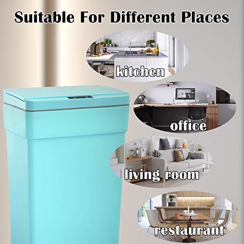 Dkeli Trash Can 13 Gallon Kitchen Trash Can for Bathroom Bedroom Home Office Automatic High-Capacity Plastic Touch Free Garbage Can with Lid Waste Bin 50 Liter, Set of 2