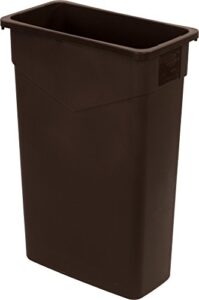 carlisle foodservice products 34202369 trimline polyethylene waste container, 23 gallon capacity, 20″ length x 11″ width x 29.88″ height, dark brown (case of 4)