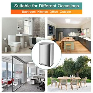 Dkelincs 13 Gallon Stainless Steel Trash Can, Step Kitchen Garbage Can with Lid & Removable Inner Bucket, 50 Liter Pedal Metal Rubbish Bin for Bedroom, Bathroom