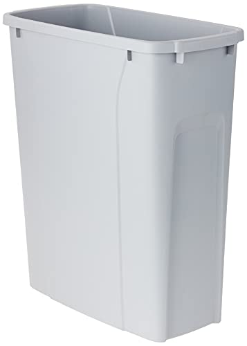 Knape & Vogt RS-PSW9-1-20-P 17 in. H x 8 in. W x D Steel in-Cabinet 20 Qt. Single Platinum Pull Out Trash Can