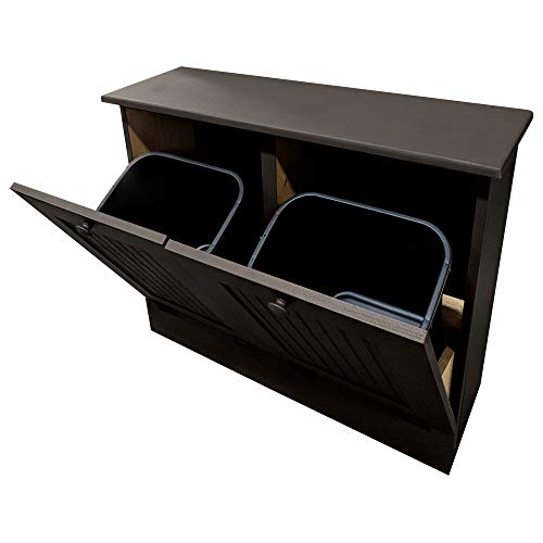 Sawdust City Dual Trash/Recycle Bin Holder (Solid - Black)