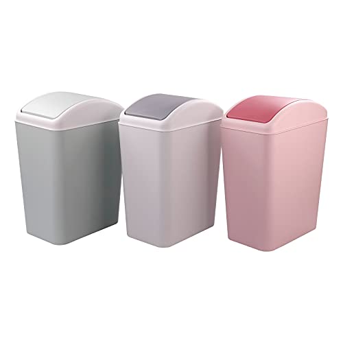 Ggbin Plastic Trash Cans, Swing Trash Bins for Kitchen, Office