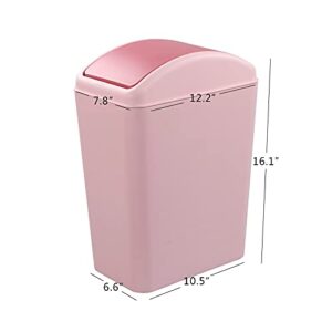 Ggbin Plastic Trash Cans, Swing Trash Bins for Kitchen, Office