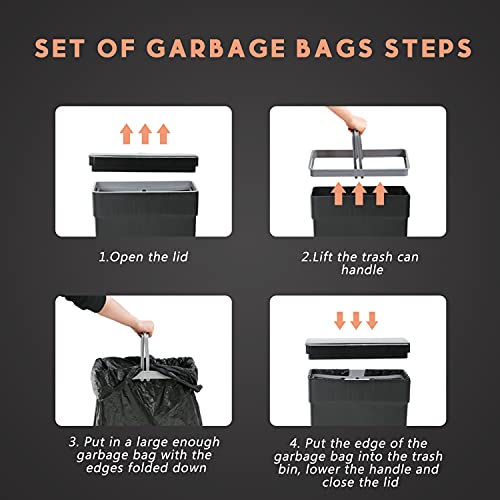 13 Gallon Trash Can Plastic Touchless Sensor Kitchen Trash Can Infrared Motion ,High-Capacity Garbage Can with Lid for Bedroom Bathroom Home Office 50 Liter,2 Pack (Black)