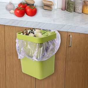 VIGIND Hanging Small Trash Can with Lid Under Sink for Kitchen, 5 L/ 1.3 Gallons Plastic Waste Basket,Food Waste Bin,Kitchen Compost Bin for Counter Top,Bathroom/Office (Green)