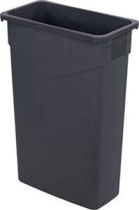 carlisle foodservice products 34202323 trimline rectangle waste container trash can only, 23 gallon, gray