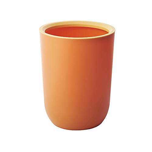 ERGOU Trash Can Household Living Room Bathroom Kitchen Without Cover Large Bedroom Office Trash Bin (23X30CM,13L), Orange