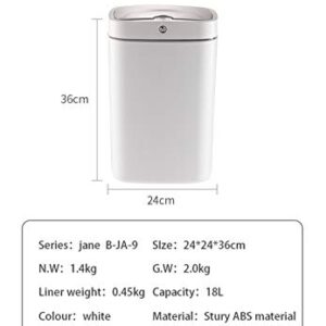 KAMILLEE Sensor Trash Can Automatic Trash Can Garbage Can 4.7 Gallon Metal Touchless Automatic Pearl White Waste Bin for Office Bathroom