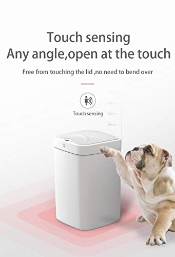KAMILLEE Sensor Trash Can Automatic Trash Can Garbage Can 4.7 Gallon Metal Touchless Automatic Pearl White Waste Bin for Office Bathroom
