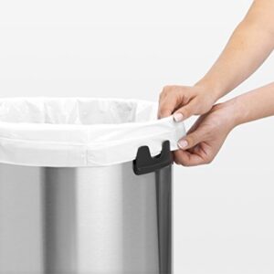 Brabantia 16 Gallon Large Kitchen Touch Top Trash Can (Matt Black) Removable Lid, Soft-Touch Open Garbage Can