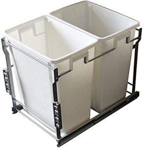 laurey 90103 22 l double bin system rollout trash can, white