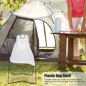 FASJ Trash Rack, Portable Trash Bag Rack Plastic Bag Shelf, Hanging Trash Garbage Bag Holder Portable Garbage Bag Holder for Camping Picnic Kitchen