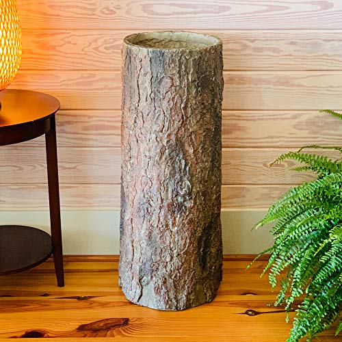 Country Corner 🌳 Woodland Country Rustic Tree Stump Garbage Bin. Unique Realistic Log Trash Can.