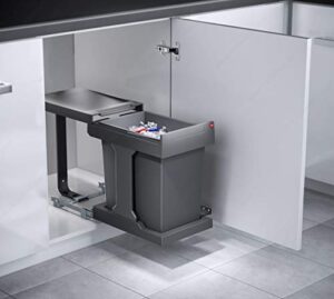 richelieu hailo 20 liter (21.1 quart) kitchen and bathroom replacement rh3632100 compact waste bin sliding system
