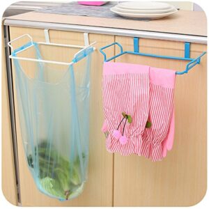 LANGUGU Stainless Steel Trash Rack Garbage Bag Holder Door Back Type Multi-Functional for Kitchen Hook Hang Dishcloth, Mounts Over Cabinet Doors CupboardsFrame