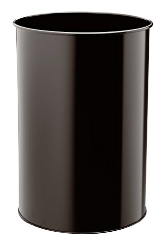 Durable 30 Litre Metal Round Waste Bin - Black