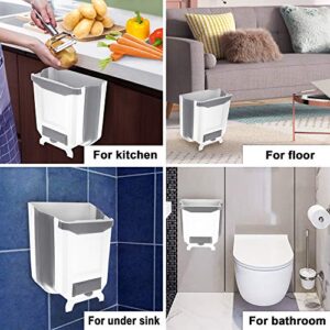 ARTHYS Hanging Trash Can for Kitchen Cabinet Door (White)