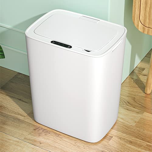 ENFILY Automatic Infrared Motion Sensor Trash Can with Lid, 3.7 Gallon/14 L Smart Electric Touchless Handsfree Kick Garbage Bin, USB Rechargeable Waste Container With 75 Counts (5 Rolls)Drawstring Trash Bag