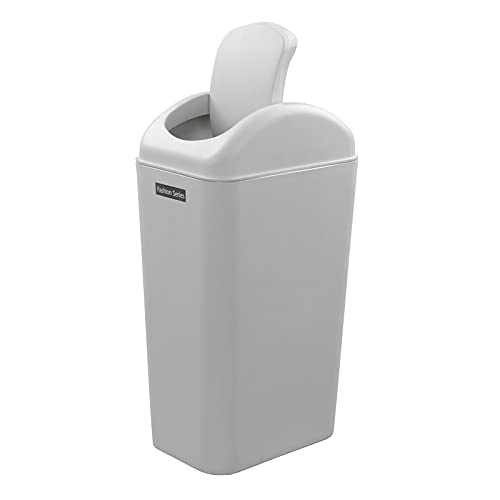 Utiao Slim Plastic Garbage Bin, 14 L Swing Trash Cans for Kitchen, Office, Bathroom