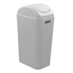 Utiao Slim Plastic Garbage Bin, 14 L Swing Trash Cans for Kitchen, Office, Bathroom