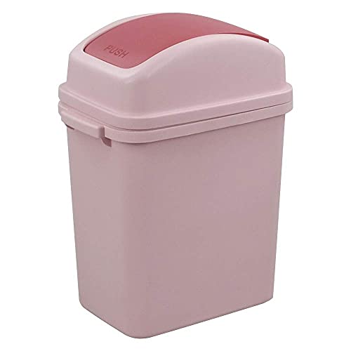 Minekkyes 3 Gallon Plastic Garbage Can, Kitchen Trash Can with Swing Lid, Pink